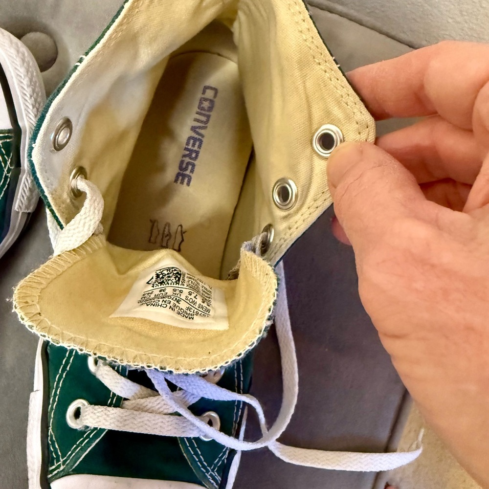 Converse Chuck Taylor All Star High Top Sneakers in Dark Green and White - Picture 9 of 9